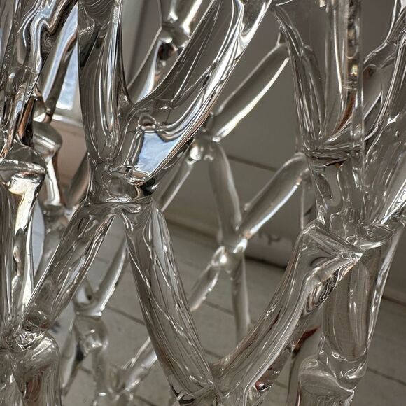 Vintage Italian Lattice Cut Glass Tall Vase - Picture 8 of 10